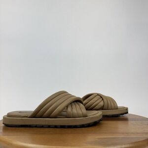 Womens Reiss Blair Beige Leather Comfort Causal Slides Sandals Size 7 M